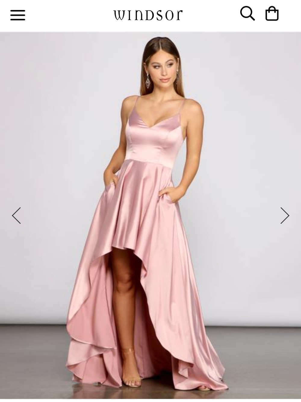 Windsor High-Low Spaghetti Strap Dress